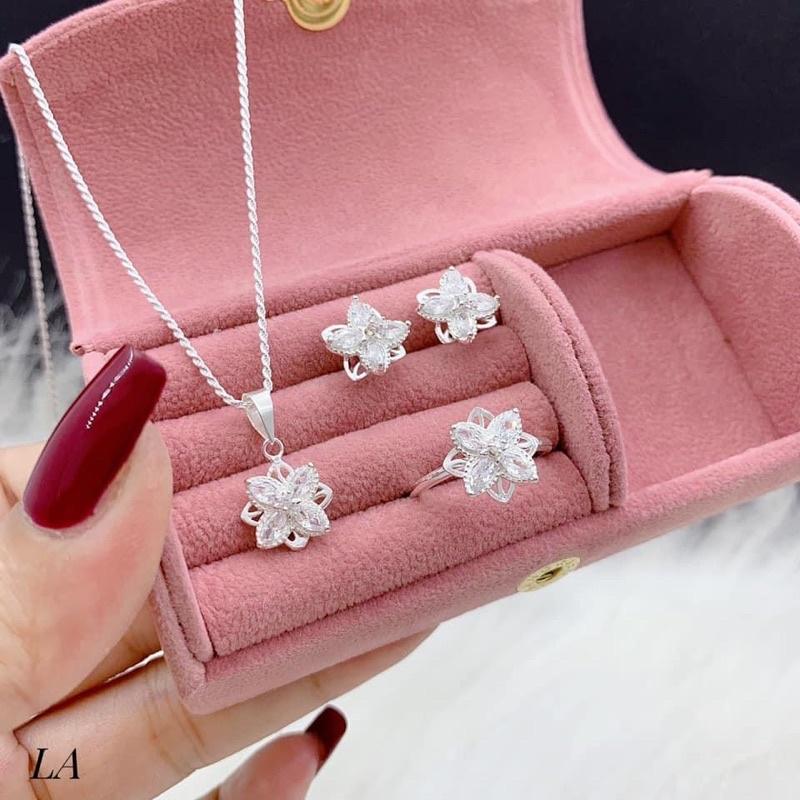 Bộ trang sức Bạc xoay tròn, Set 3 món sang chảnh quyến rũ anh nhìn