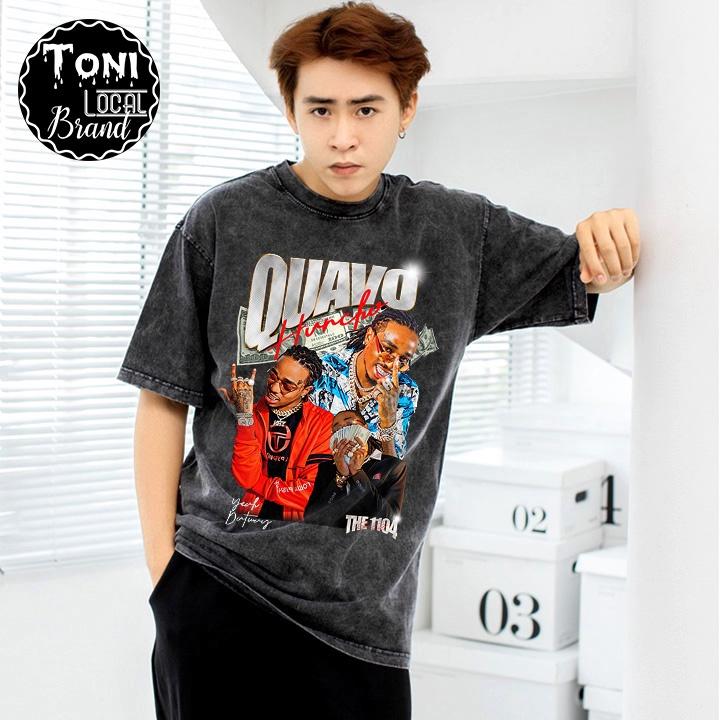 ÁO THUN Tay Lỡ QUAVO Hot Hit Local Brand Unisex Cotton 100 Form Rộng Nam Nữ