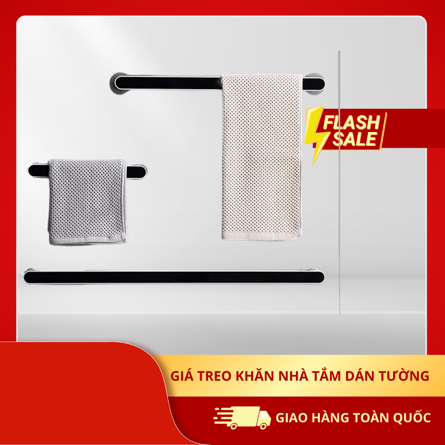 Giá Treo Khăn Nhà Tắm Dán Tường - Giá Treo Khăn Nhà Bếp - Giá Treo Giày Dép Dán Cửa - Giao Màu Ngẫu Nhiên - Hàng Chính Hãng. - Thanh Vừa