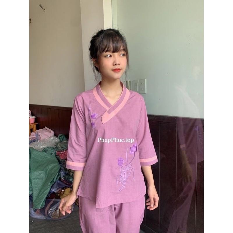 Đồ lam đi chùa - mẫu tim bầu