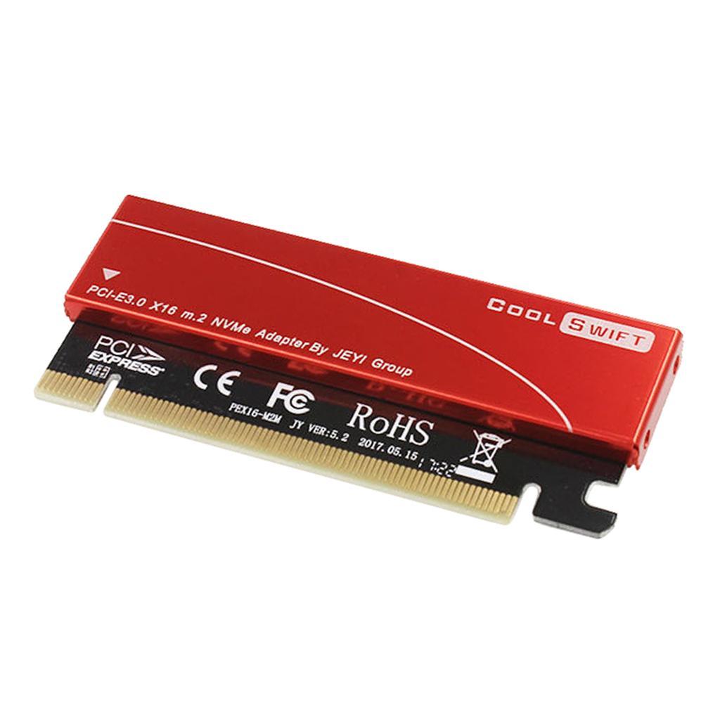 2x M.2 NGFF SSD to PCIE 3.0 X16 Adapter Expansion Card W/ Heatsink Case