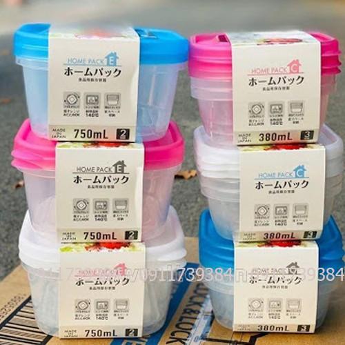 Set 2 hộp nhựa 750ml Nhật Bản