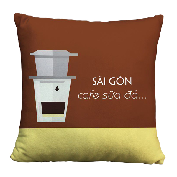 Gối vuông Sài Gòn Cafe sữa đá  - GVFU310