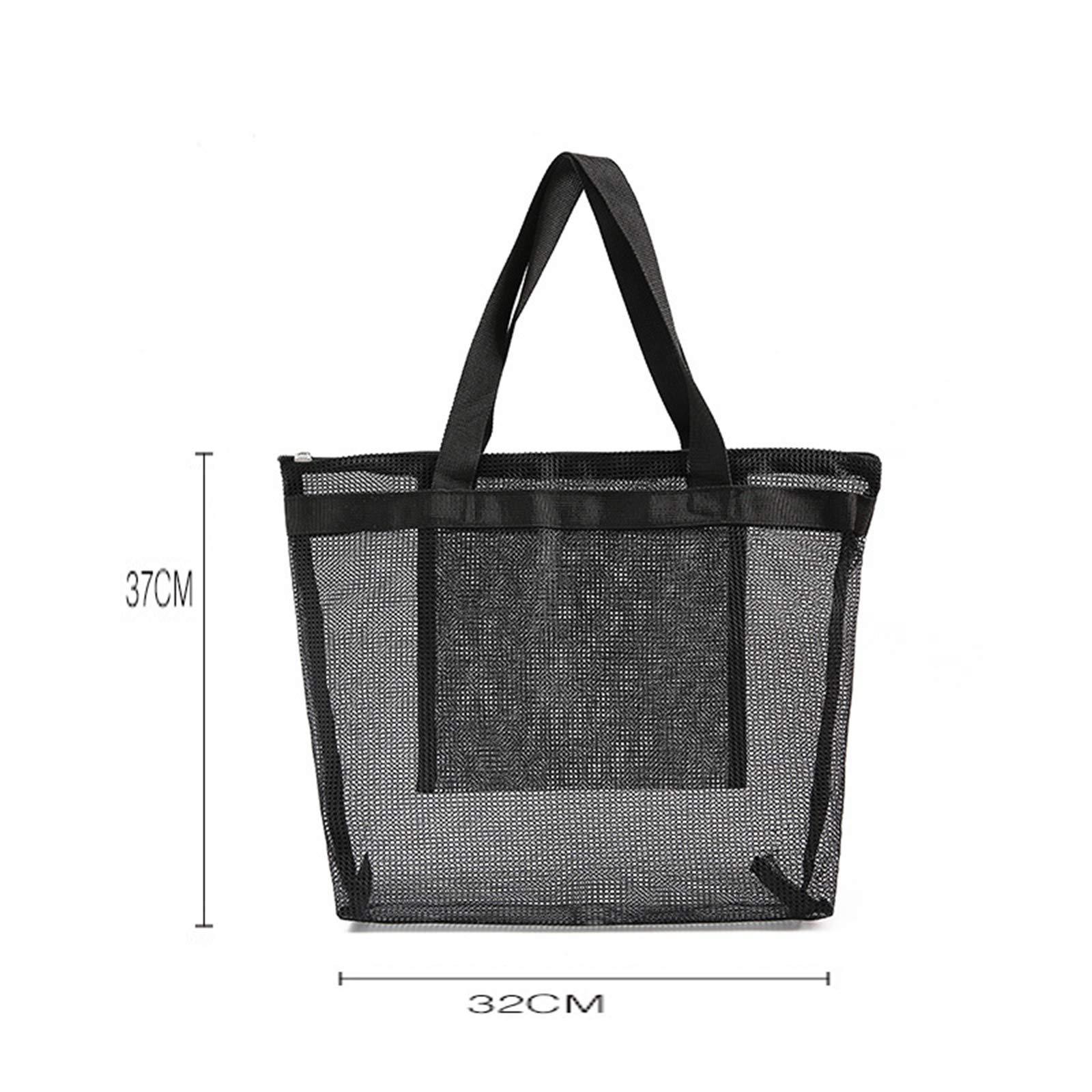 Túi bãi biển lớn lưới, túi du lịch 32x37cm, túi đựng đồ chơi cát, túi xách có thể gập lại túi đồ dã ngoại ở mùa hè cho kỳ nghỉ gia đình