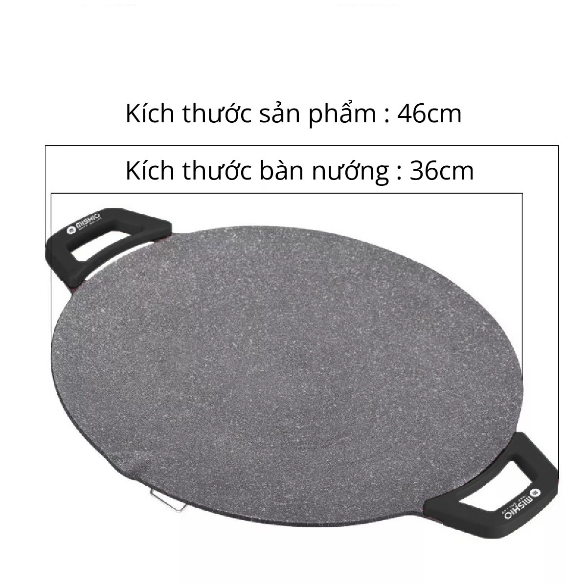 Chảo nướng điện tròn 36cm dày 3mm men đá