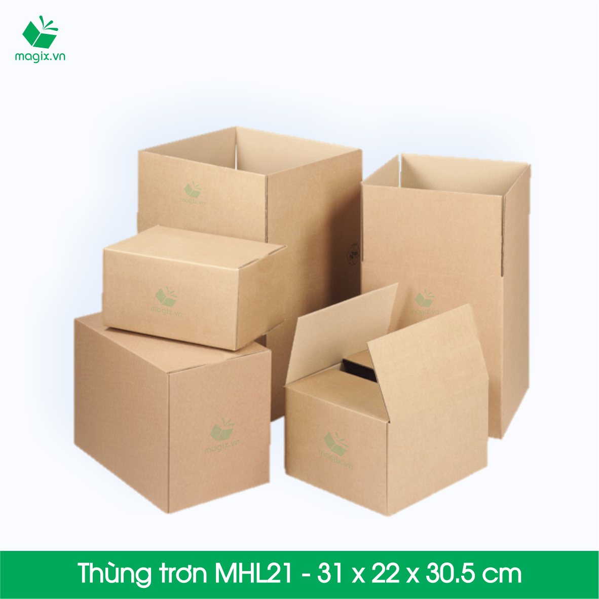 MHL21 - 31 x 22 x 30,5 cm - 10 Thùng hộp carton trơn