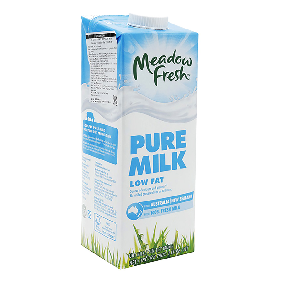 Thùng 12 hộp Sữa tươi tiệt trùng ít béo Meadow Fresh 1L