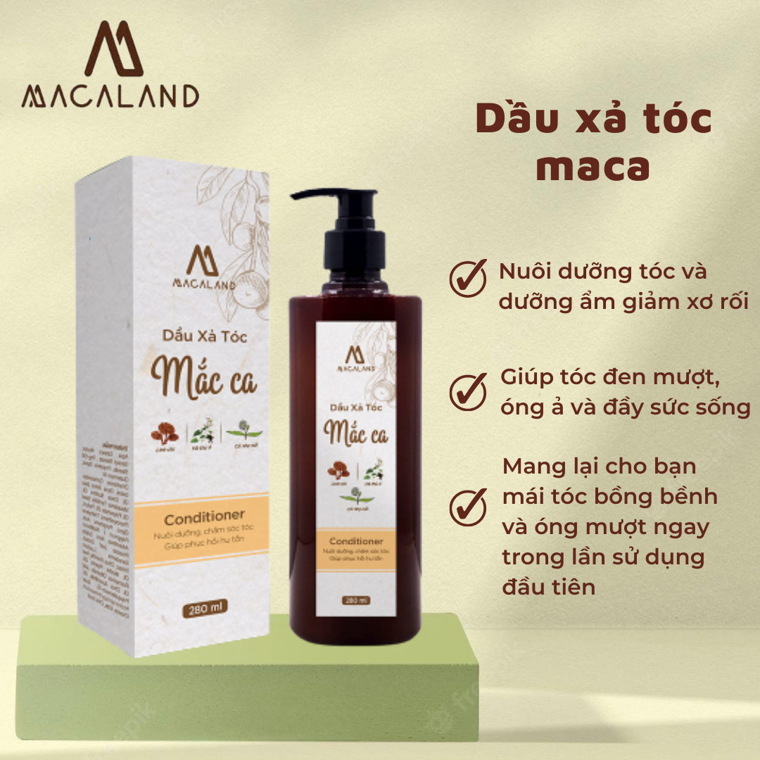 Combo Dầu gội Bồ Kết dưỡng tóc và Dầu xả tóc Mắc Ca MACALAND kích thích mọc tóc