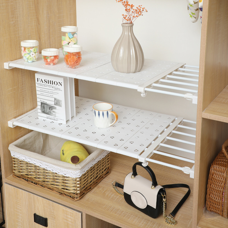 Kệ Chia Ngăn Đa Năng Không Cần Khoan Vít, Rộng Cố Định 24cm Màu Trắng