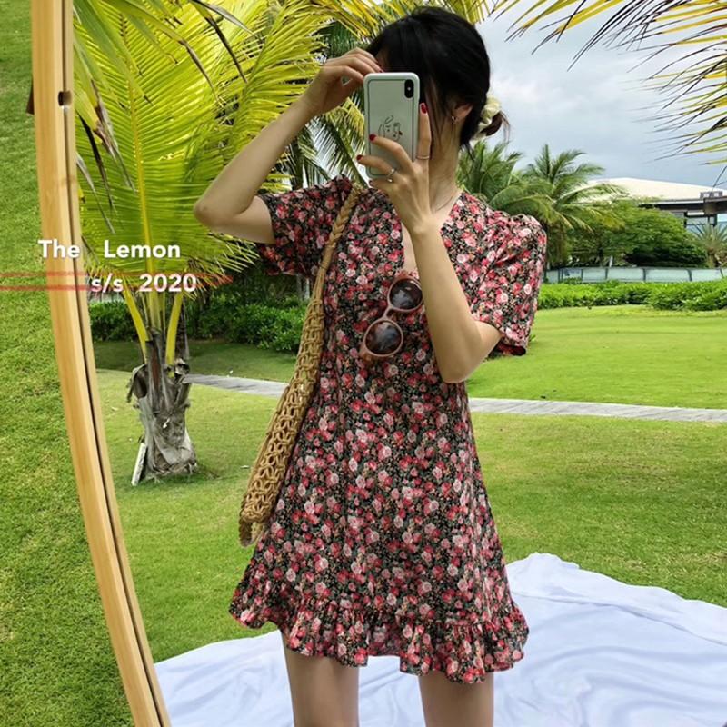 Đầm Hoa Cổ Chữ V Thời Trang Dành Cho Nữ