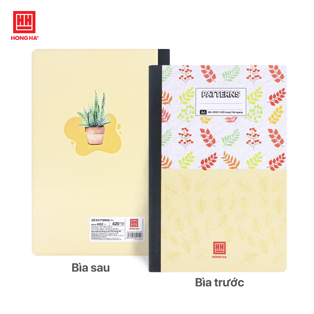 Sổ bìa bồi A4 420 trang  Hồng Hà Patterns - 4552