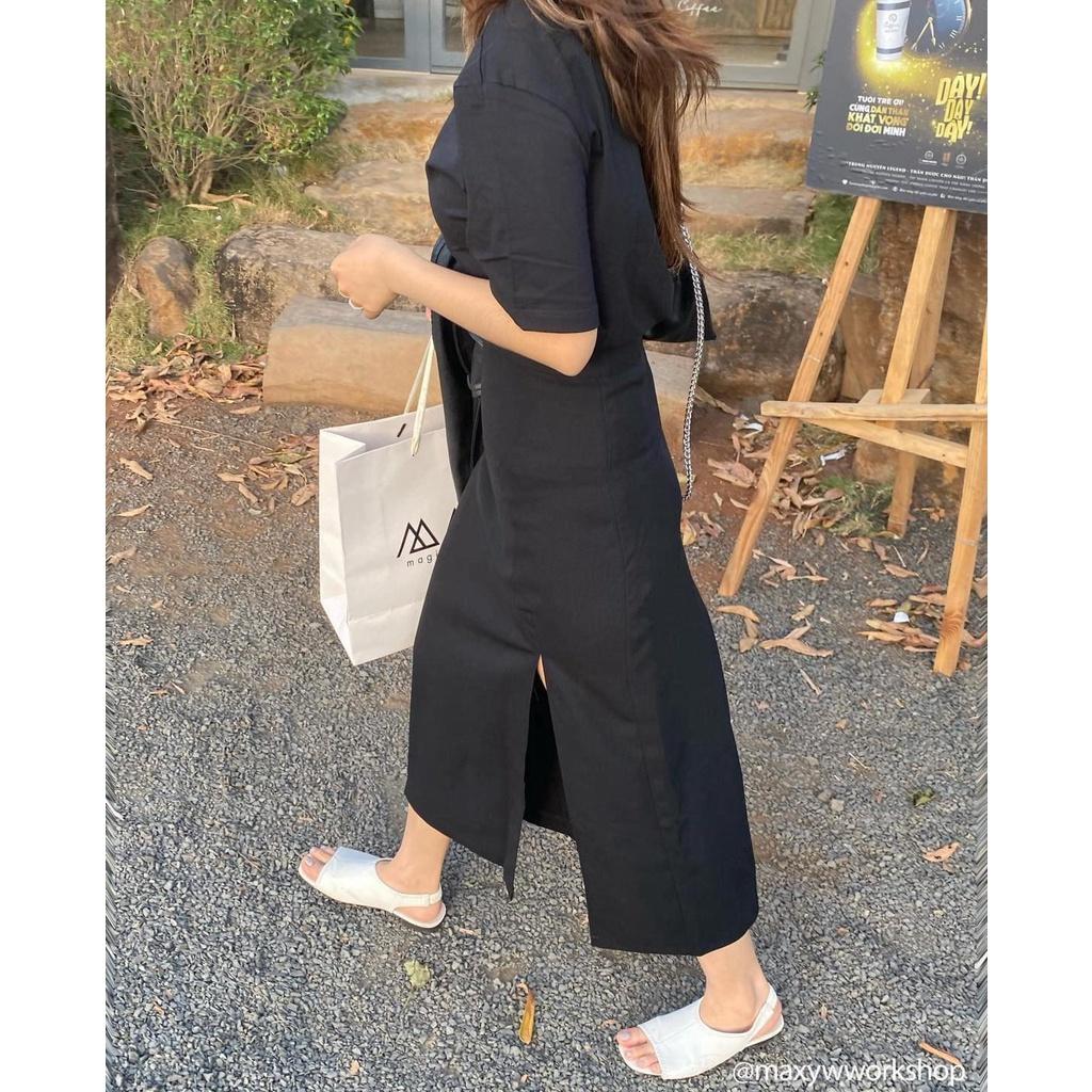 Chân váy dài xẻ cao cutout skirt Maxy Workshop