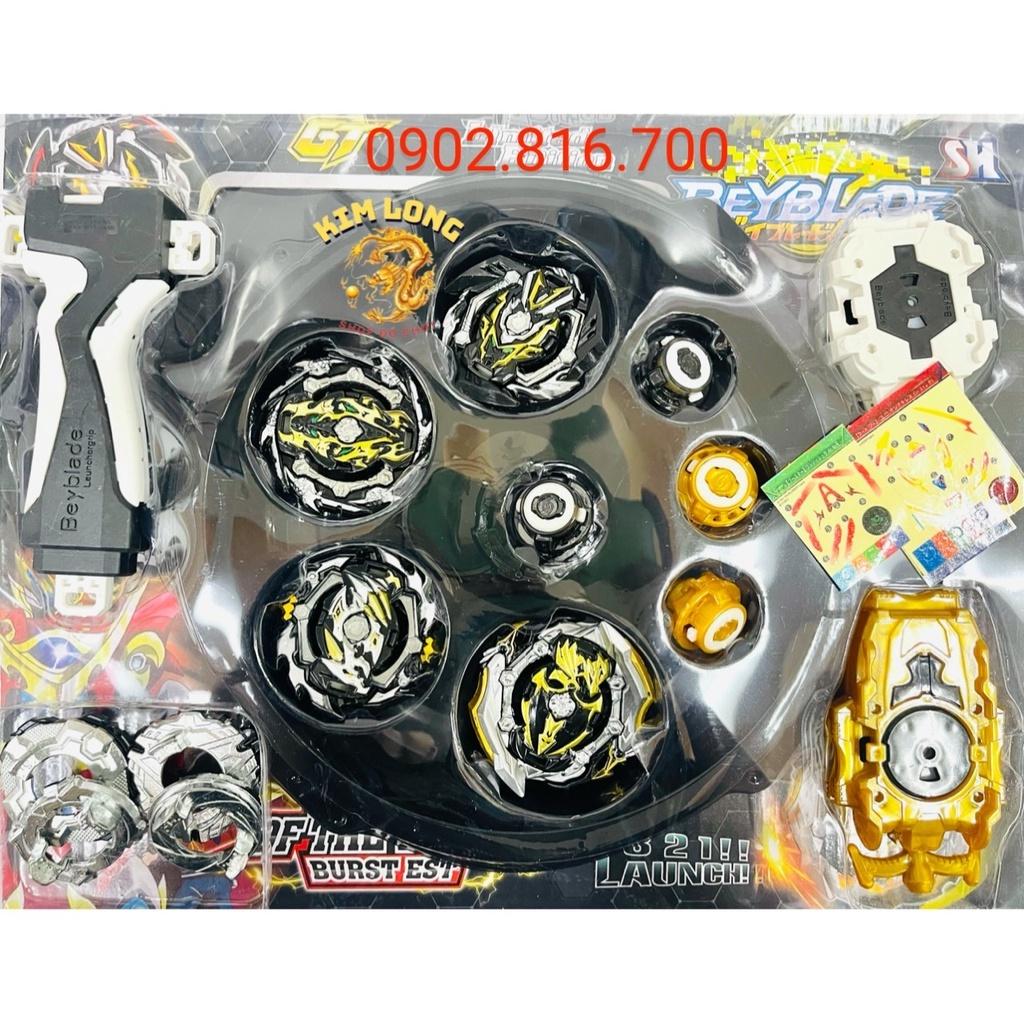 [Ảnh thật] Bộ 4 Con Quay BEYBLADE vòng xoay thần tốc siêu mạnh Có Tay Cầm và Sàn Đấu Lớn 3366