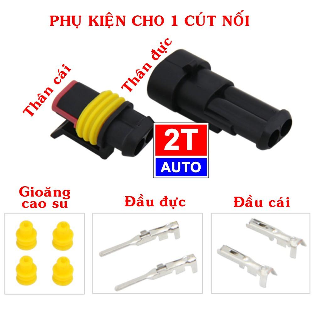 Cút nối đầu nối dây điện jack hai 2 chân chống nước dùng cho xe máy, xe hơi,ô tô - waterproof electric connector SKU 179