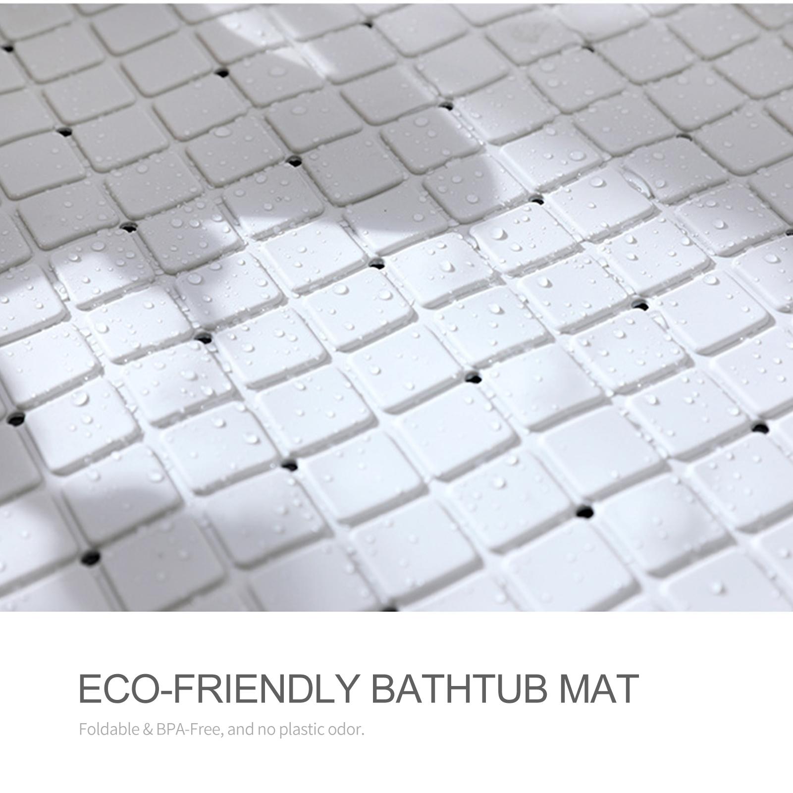 Tấm thảm nhà tắm 15x28 inches, có rảnh thoát nước, chống trơn trượt, chất liệu PVC