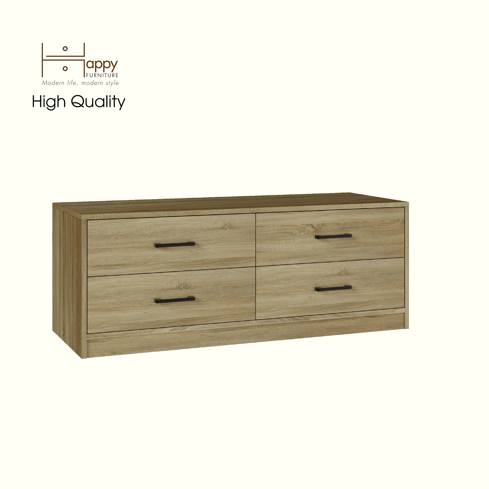 HAPPY FURNITURE , HEINEE - Tủ lưu trữ 4 ngăn kéo, THK_237 , 120cm x 45cm x 46cm DxRxC, sản phẩm phổ thông