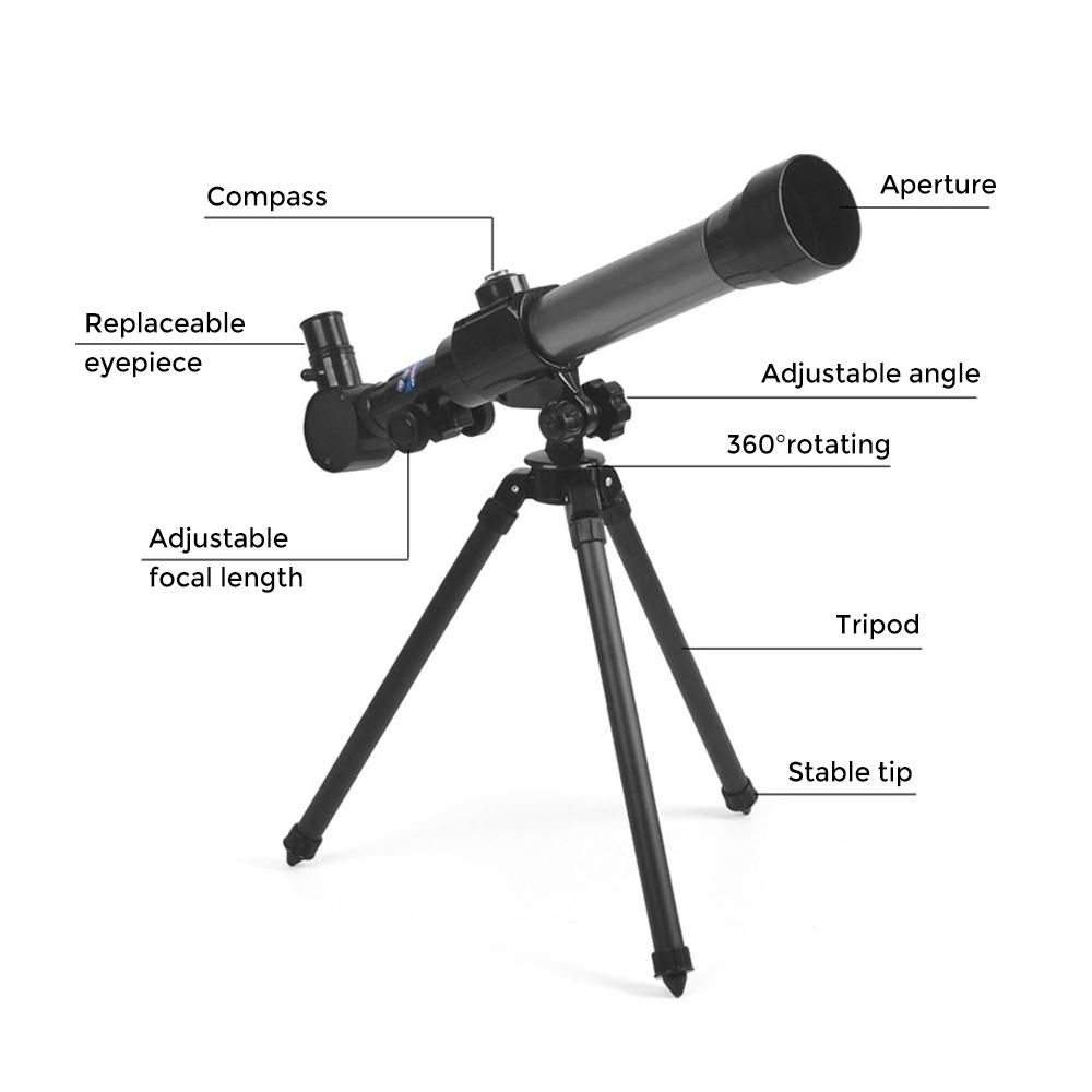 C2105 Kids Telescope 20X-30X-40X Adjustable Astronomical Telescope with Tripod for Children Beginners