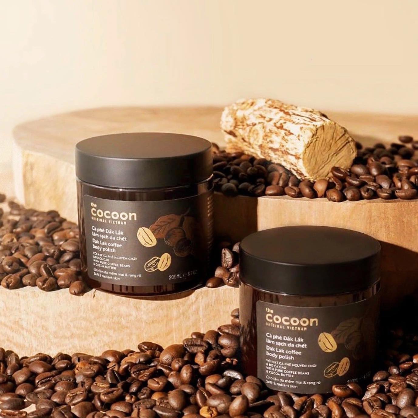 Combo 2 hũ Cà phê Đắk Lắk làm sạch da chết Cocoon