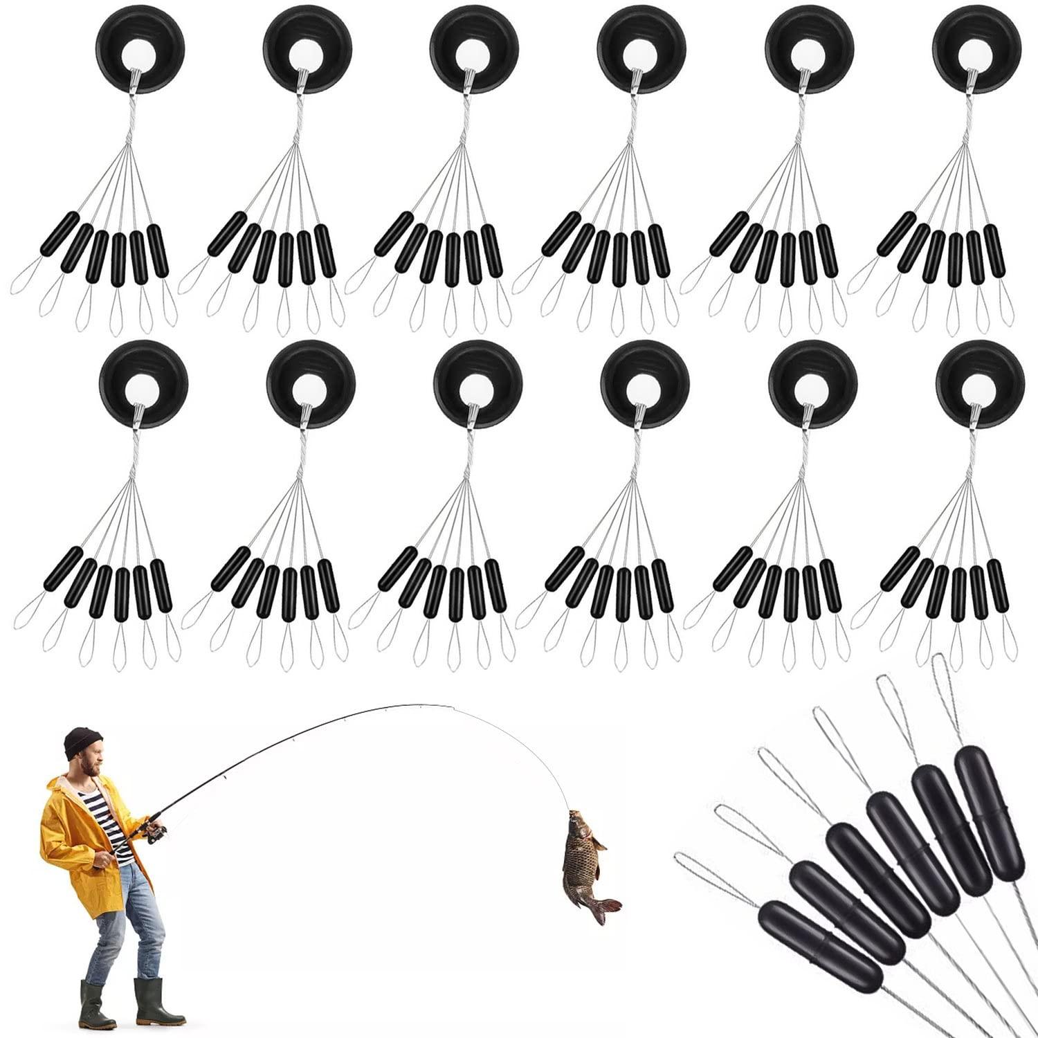 100 miếng nút cao su câu cá, kích thước của dây buộc dây, câu cá, nút chặn cao su 6 trong 1, bộ đóng băng vá