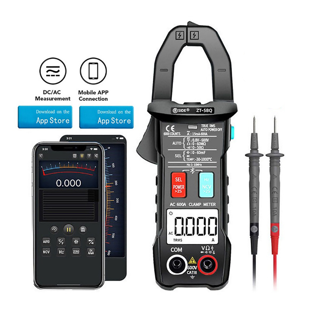 Đồng Hồ Vạn Năng ZOYI ZT-5BQ Kỹ Thuật Số Bluetooth Đồng Hồ Đo Vạn Năng Kẹp Đo AC Vôn Kế Hiện Tại Kìm Điện Ampe Kế Đo Ampe Kế Phạm Vi Tự Động Kiểm Tra - Hàng Chính Hãng