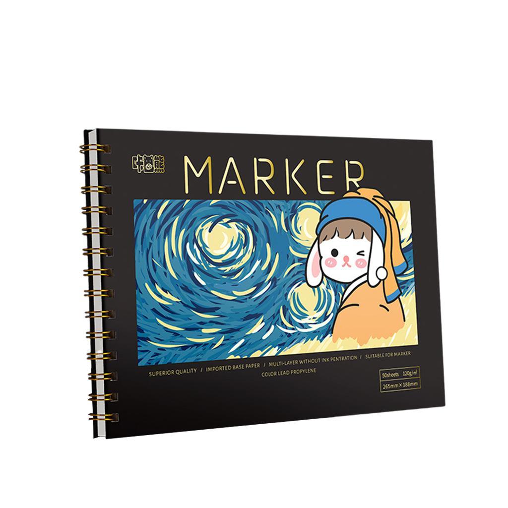 Side Spiral Bound 50 Sheets Sketchpad Artistic for  Toddlers Kids 16K