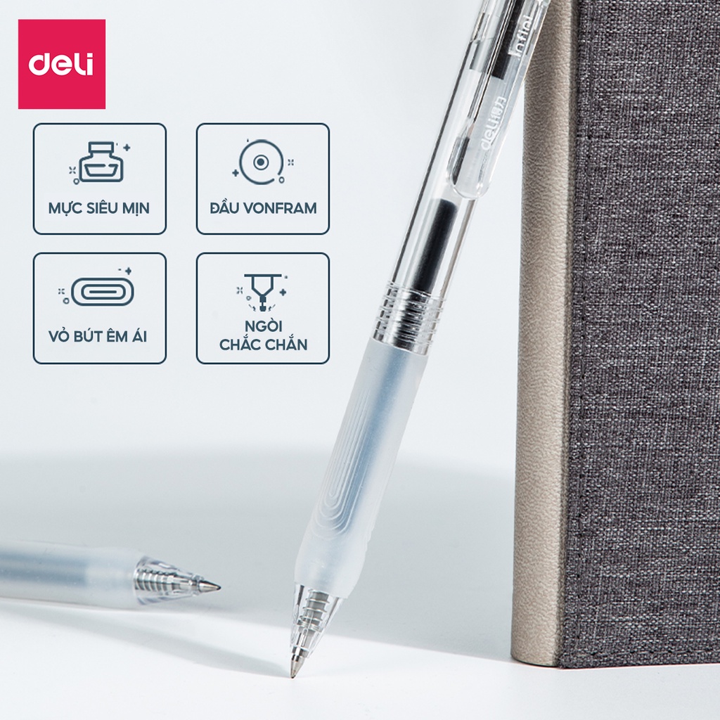 Hộp 5 Bút gel Deli A575 ngòi 0.5mm