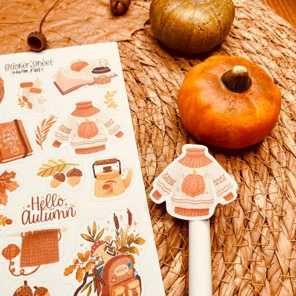 Sticker sheet hello fall- chuyên dán, trang trí sổ nhật kí, sổ tay | Bullet journal sticker - unim062