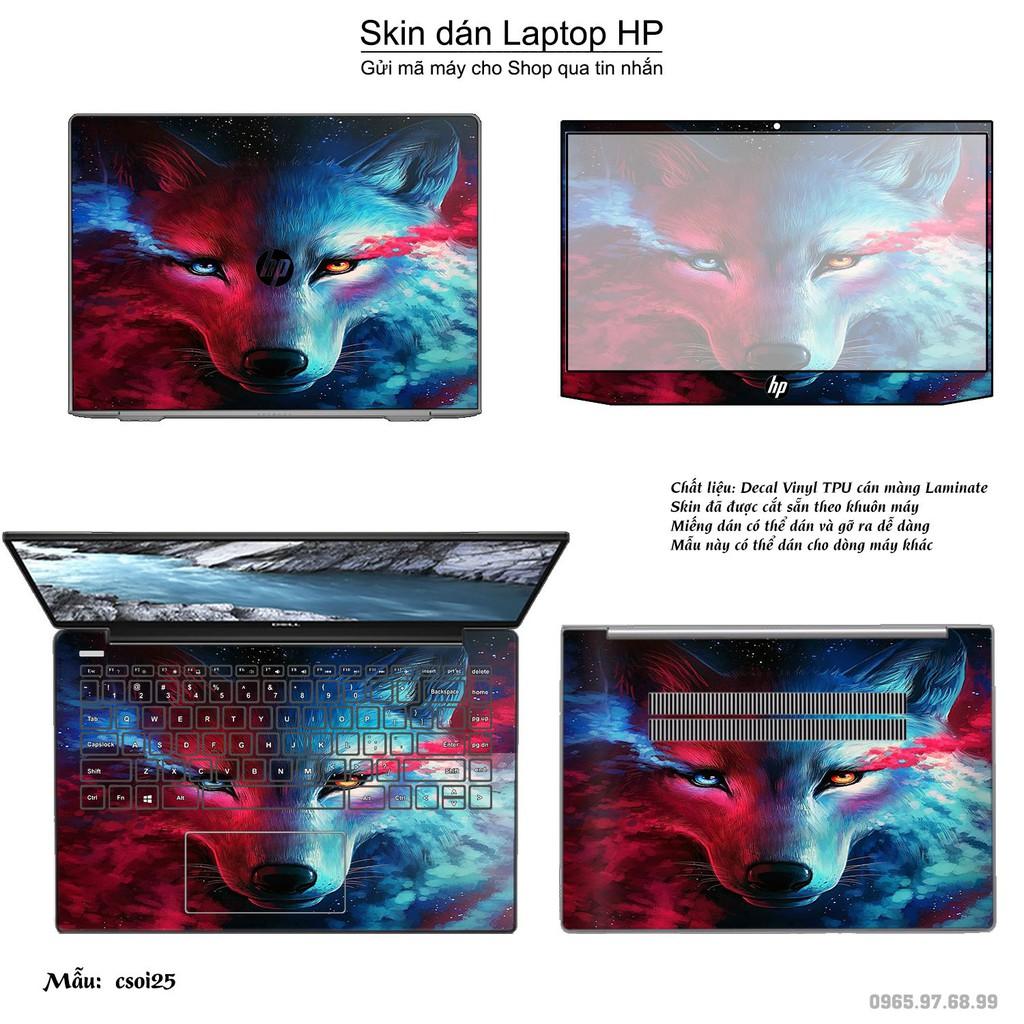 Skin dán Laptop HP in hình sói tuyết (inbox mã máy cho Shop)