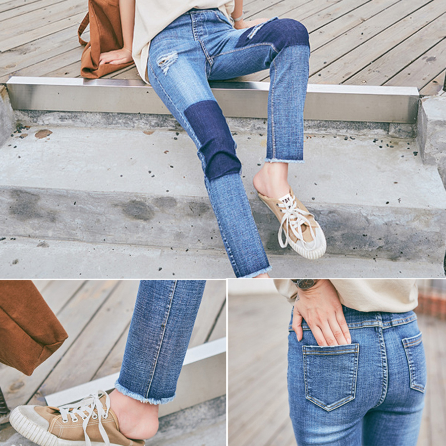 Quần Bò, Quần Jeans Nữ Baggy Rách Lưng Cao Ulzzang Tua Rua Chân