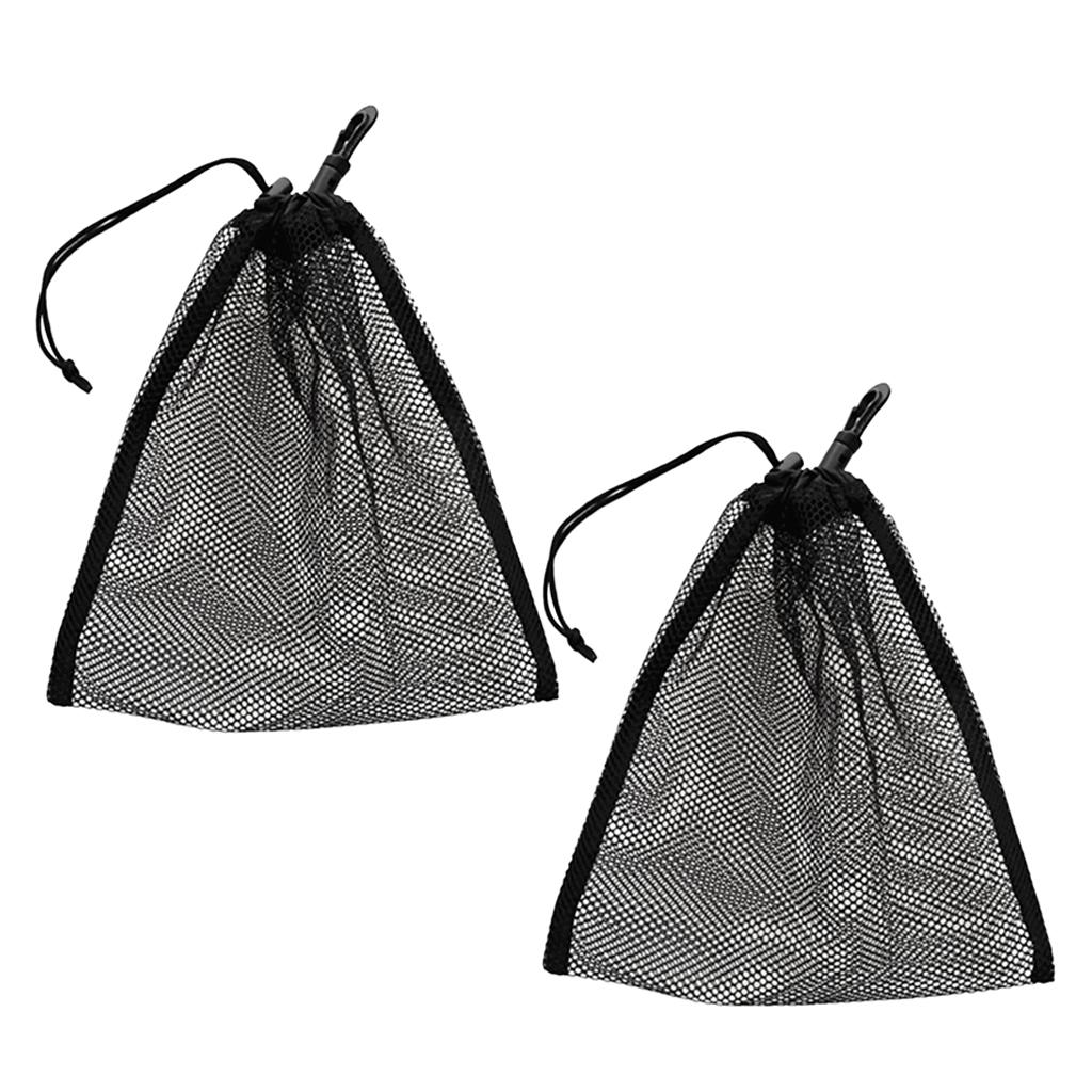 Aternee 2 Chiếc Lưới Túi Lưới Túi Golf Bóng Bàn Mang Lưu Trữ Giá Đỡ Đen