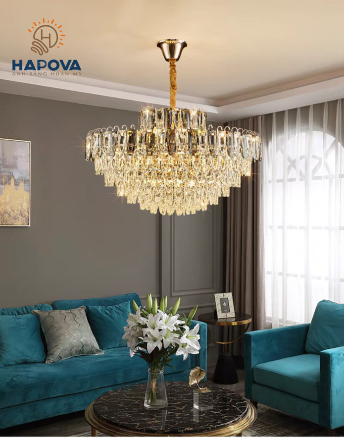 Đèn chùm trang trí phòng khách, phòng ngủ HAPOVA VISCA 8119 đường kính 800mm
