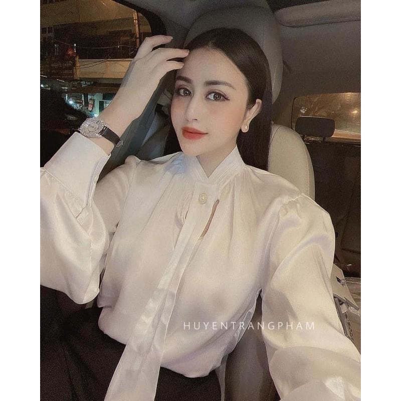 Sơ mi lụa bèo cổ