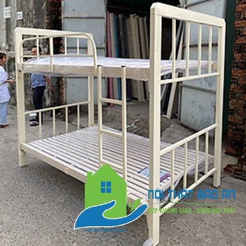 Giường sắt hộp 2 tầng sắt dày cao cấp, sơn tĩnh điện bền đẹp không rỉ sét, Ngang : 1m2x1m2