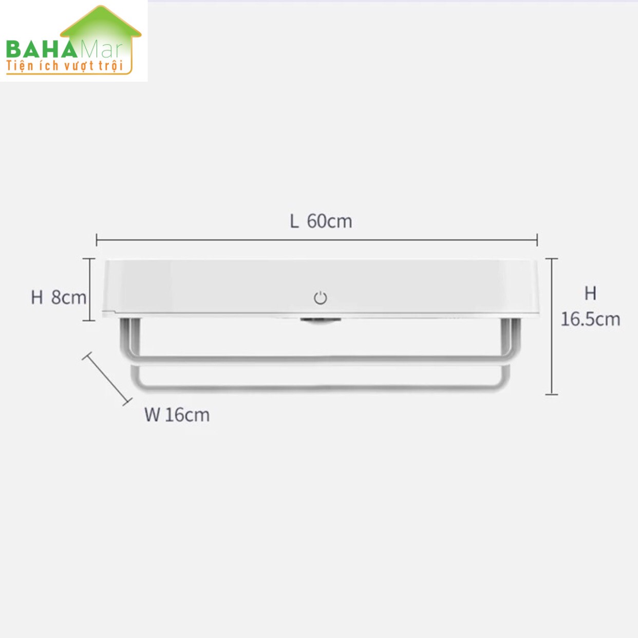 GIÁ TREO THÔNG MINH ĐA NĂNG SẤY VÀ KHỬ KHUẨN KHĂN, BÀN CHẢI BẰNG TIA CỰC TÍM VỪA LÀ KỆ SẮP XẾP ĐỒ DÙNG PHÒNG TẮM GỌN GÀNG "BAHAMAR" Khử trùng phương pháp: Tia Cực Tím + gió nóng