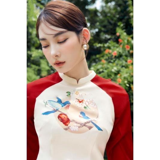 Áo dài ogana thiết kế hàng đính kế cao cấp đẹp sang chảnh. áo dài đẹp chuẩn xịn 100%