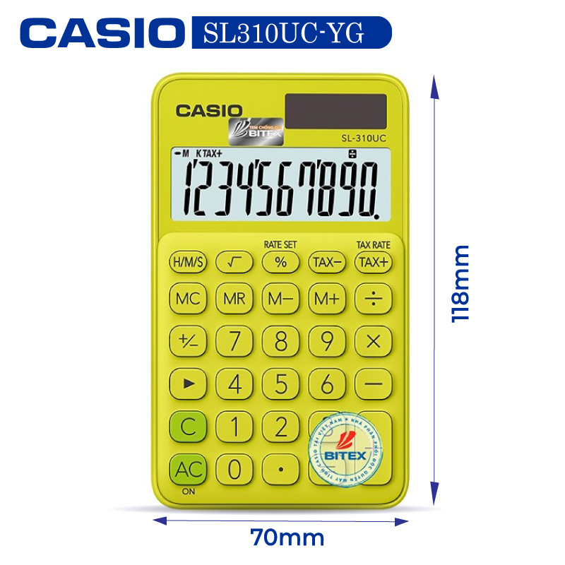 Máy tính Casio SL-310UC, Bảo hành 7 năm - Giao màu ngẫu nhiên - Hàng chính hãng Bitex