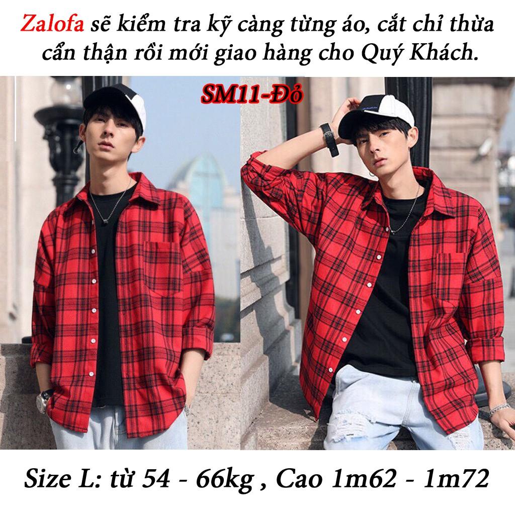 Hình ảnh Áo Sơ Mi Flannel Sơ Mi Caro Áo Khoác Nam Nữ Form Rộng Cá Tính Unisex SM11