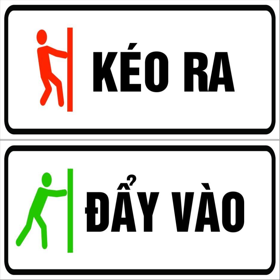 Bảng kéo đẩy - push pull, bảng kéo ra đẩy vào decal dán cửa kính giá tốt
