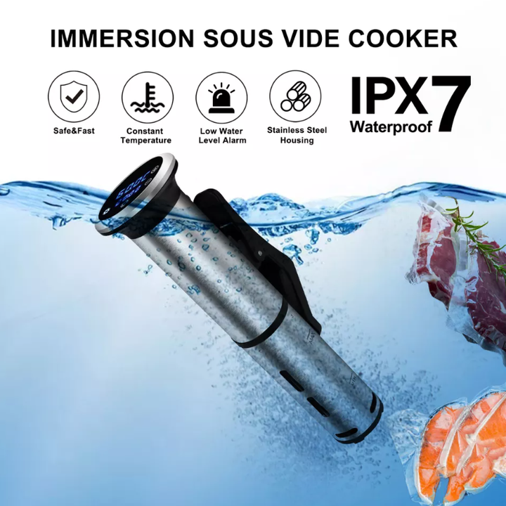 Máy nấu chậm Sous Vide thương hiệu BioloMix SV-8006 hệ thống nhiệt tuần hoàn 3D - Màn hình LED điều khiển chính xác kỹ thuật số - Hàng Nhập Khẩu