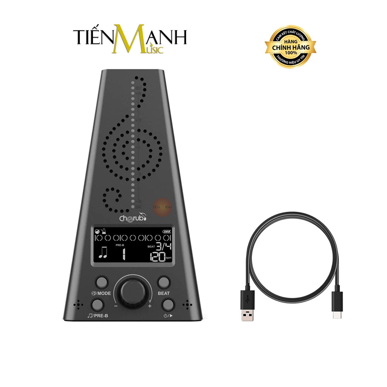 Máy Lên Dây Đập Nhịp Điện Tử Cherub Metro Tuner WMT-230 Lên Dây Cho Mọi Loại Nhạc Cụ WMT 230 Tuning WMT230 Hàng Chính Hãng - Kèm Móng Gẩy DreamMaker