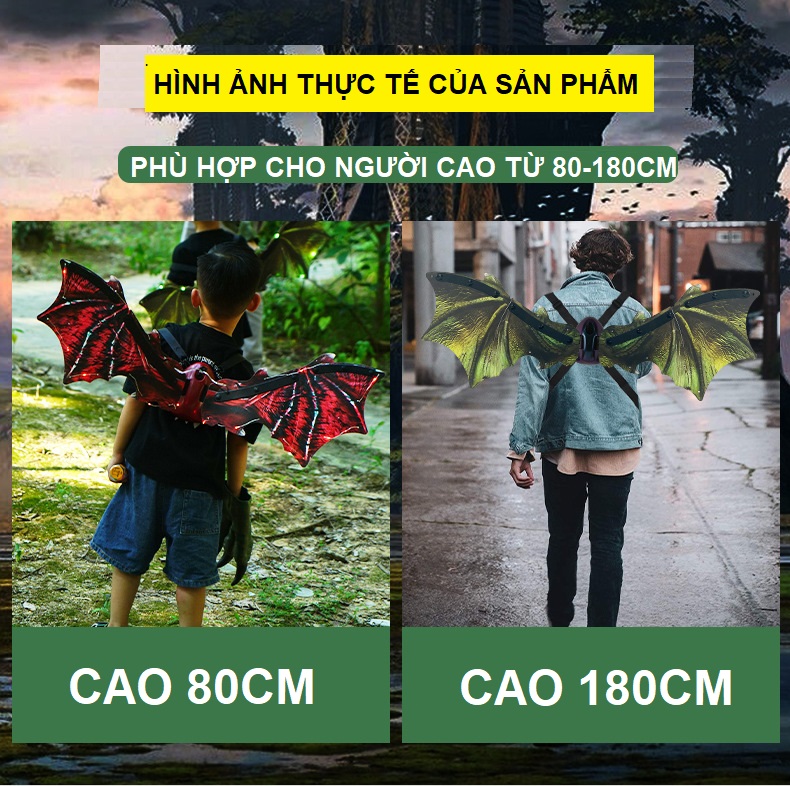 Cánh bướm điện tử khủng long phát sáng tự vẫy làm đồ chơi trung thu cho bé, quà tặng sinh nhật cho bé