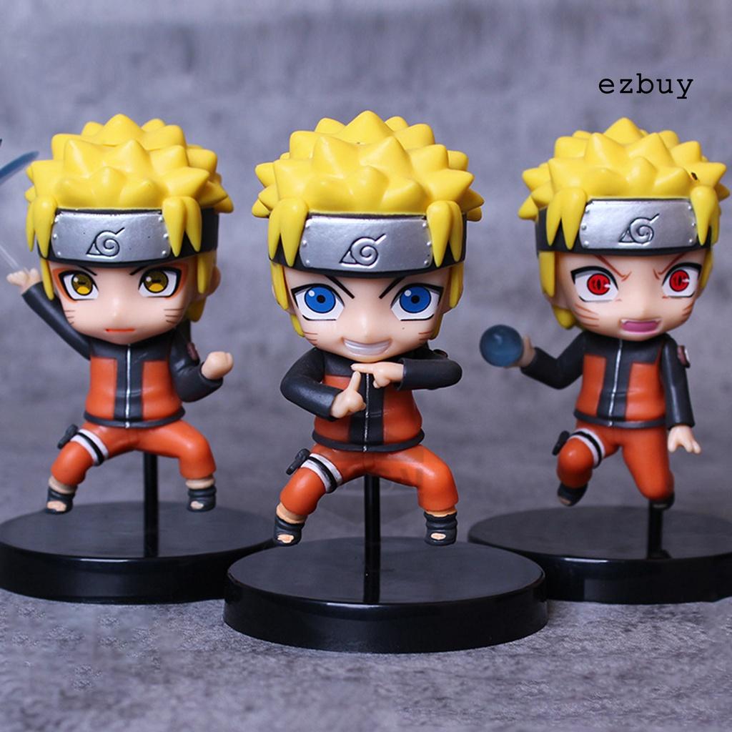 Set 3 Mô Hình Nhân Vật Anime Naruto Dùng Để Trang Trí Bàn Làm Việc