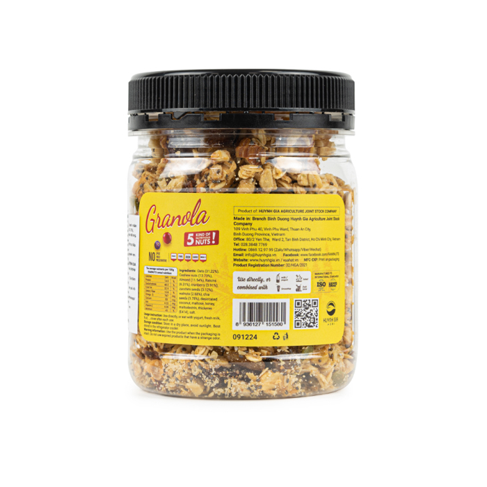 HẠT DINH DƯỠNG NGŨ CỐC GRANOLA FAMINUTS - Hũ Nhựa 280g- Ngũ Cốc Giảm Cân