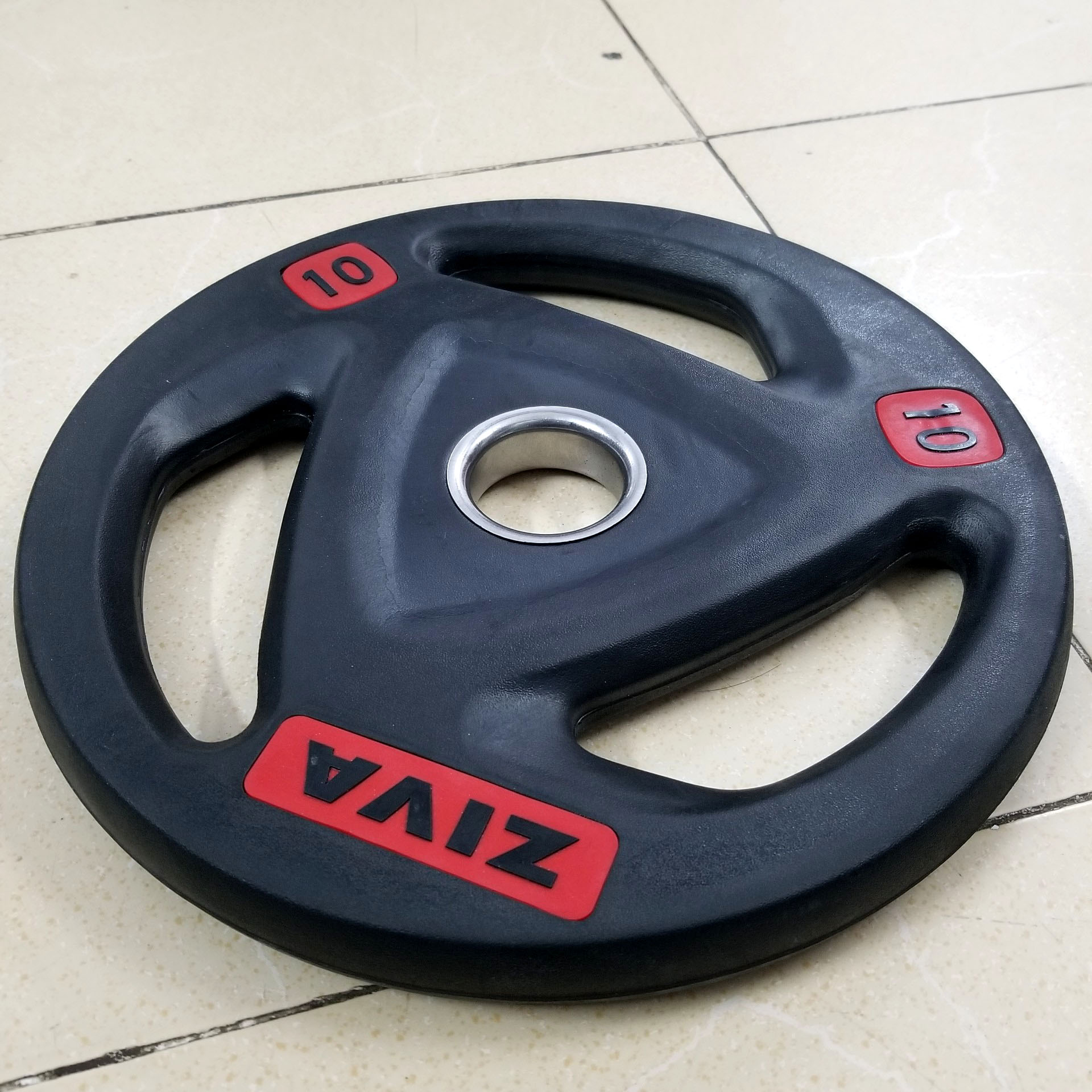 Tạ đĩa bọc cao su Ziva 10kg | Tạ bánh lỗ phi 50 chuyên dùng cho phòng tập và gia đình - Dụng cụ tập GYM cao cấp