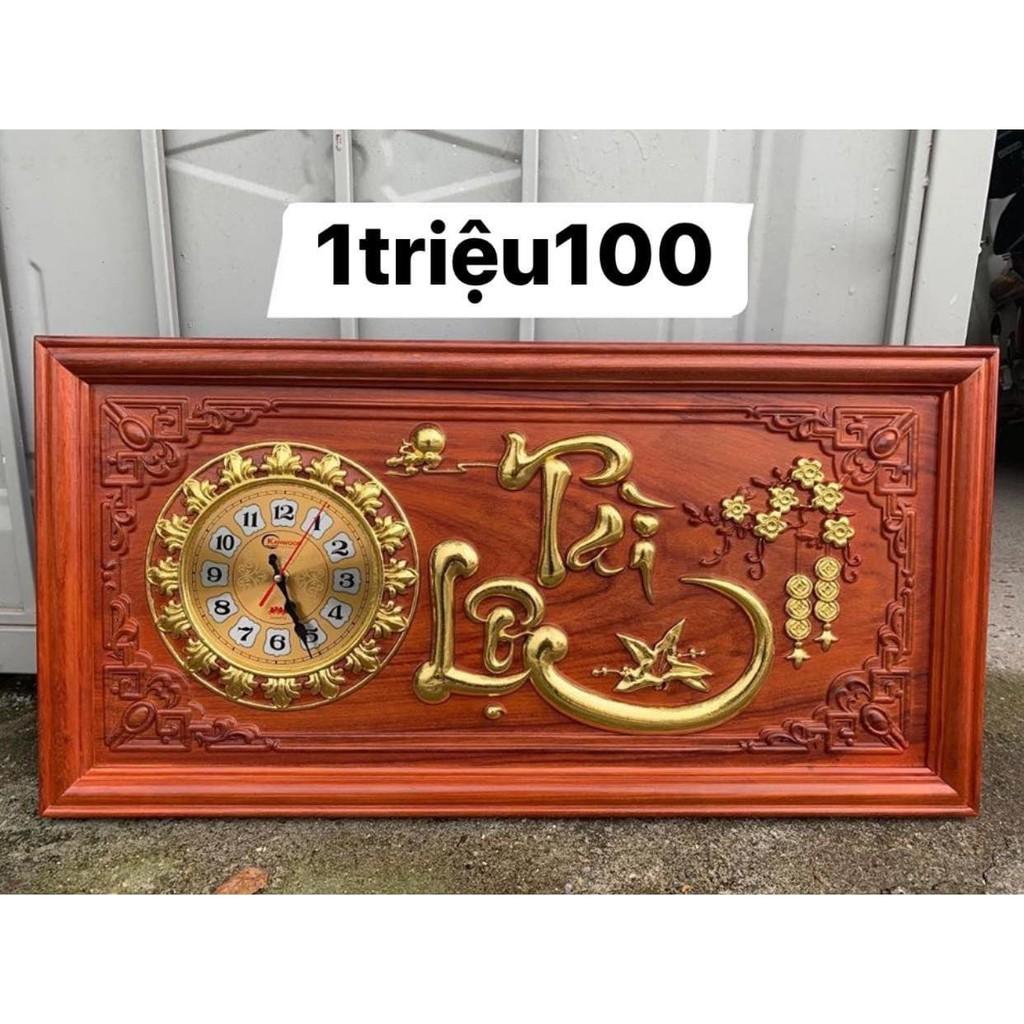 Tranh đồng hồ treo tường gỗ hương dát vàng chạm chữ - BAO HÀNH 1 ĐỔI 1 - HOÀN TIỀN NẾU SAI SẢN PHẨM