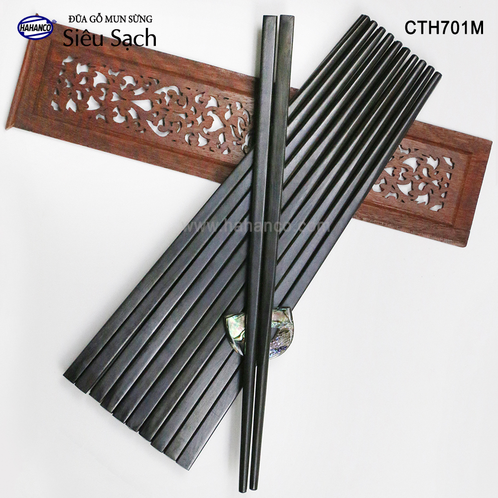 Đũa gỗ Mun sừng trơn VIP - CTH701M - Đũa gỗ tự nhiên cao cấp