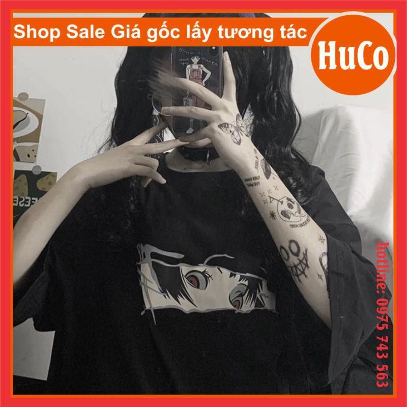 áo thun tay lỡ form thụng đôi mắt đỏ 5D, áo phông hè chất cotton mềm unisex freesize oversize nam nữ mặc đôi nhóm giá rẻ