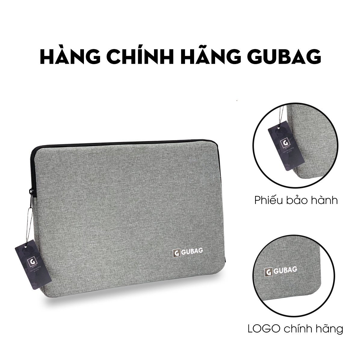 Hình ảnh Túi chống sốc đệm viền dày GuBag, đựng vừa các dòng laptop, chống nước, chống xước