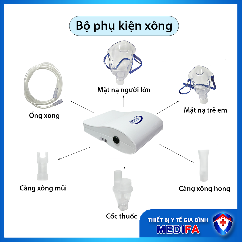 Máy xông khí dung Oromi TL-162 Sử Dụng Cho Bé Và Người Lớn - Hàng chính hãng, Bảo hành 5 năm