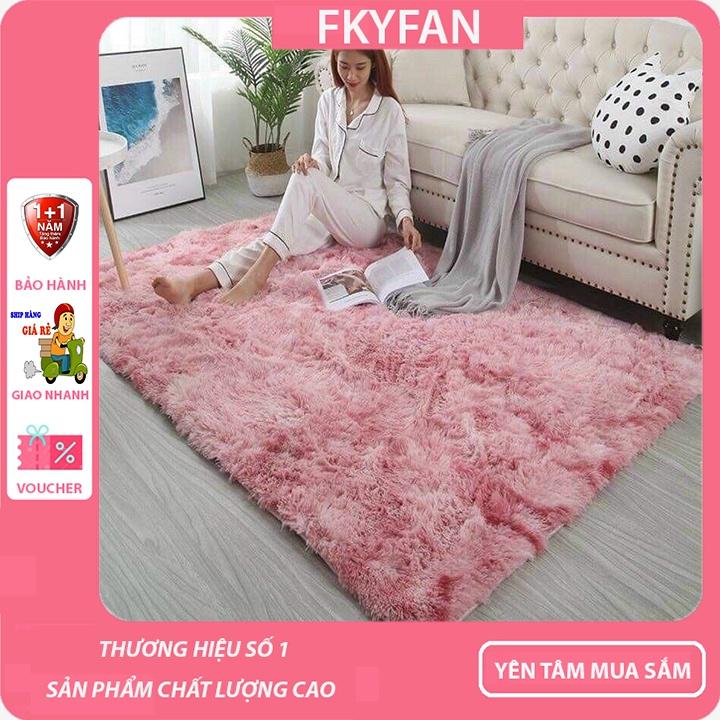 Thảm lông loang trải sàn lông dầy hàng đẹp kích thước 1m6 x 2m mặt sau chống trơn trượt